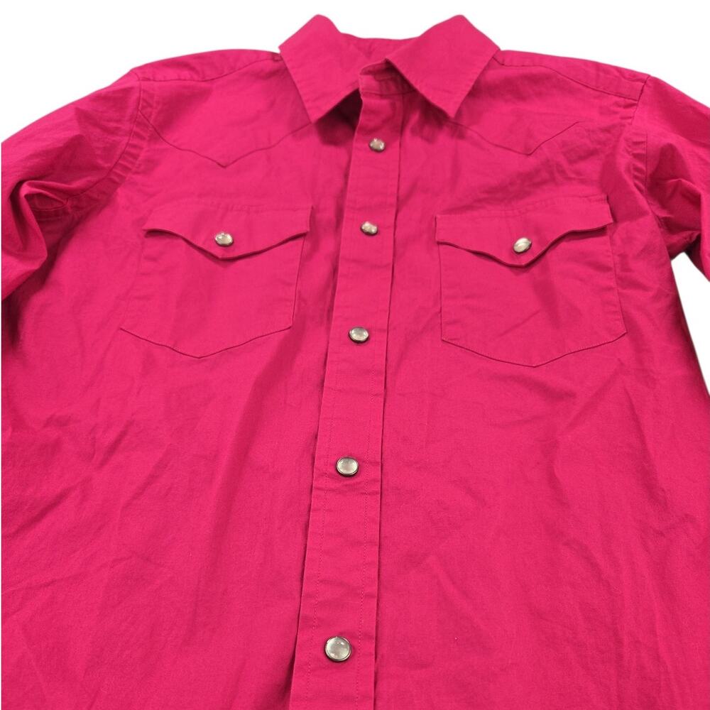 Ralph Lauren | Bright Pink, Western Style Shirt w/Pearl Snaps | Size 2 - Picture 2 of 5